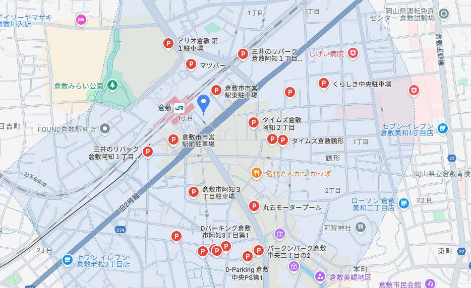 TCB倉敷院の周辺駐車場